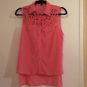 Coral sleeveless top